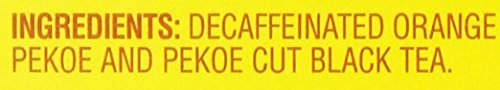 Lipton decaf tea bags box and cup ready for tea