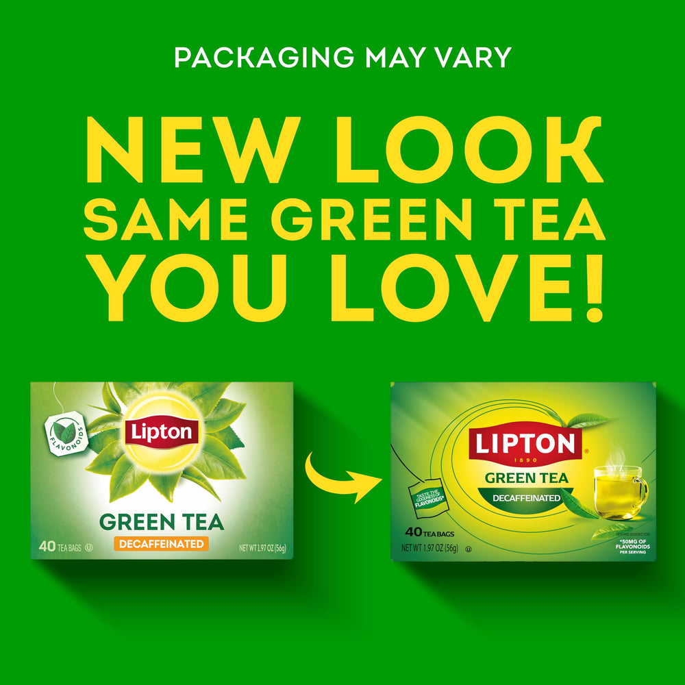 Lipton Decaffeinated Green Tea Bags dry tea bags ready to steep.