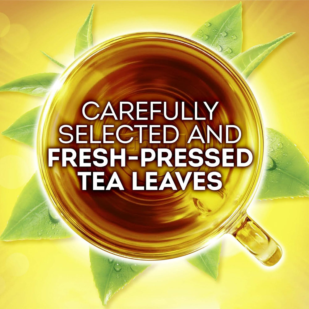 Lipton Decaffeinated Tea Bags iced tea in glass shows refreshing serve