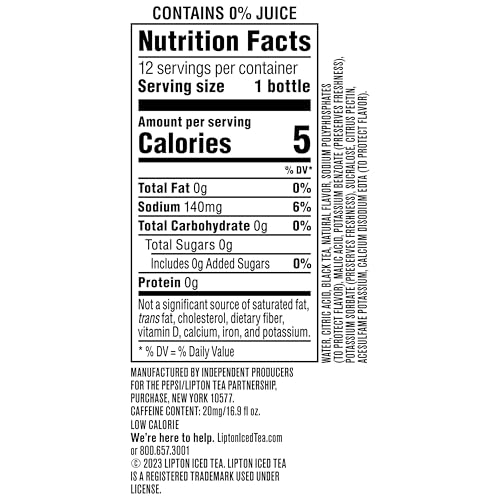 Lipton Diet Georgia Peach Iced Tea label bathed in sunlight