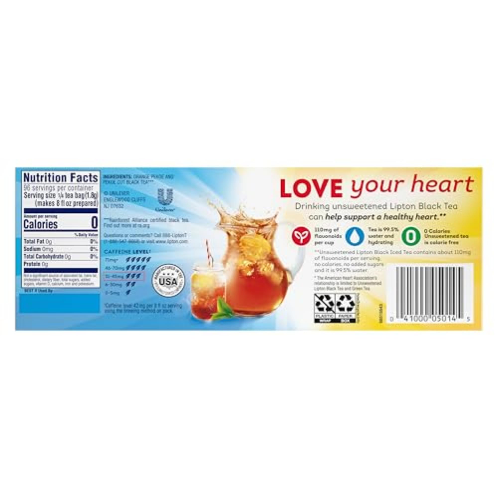 Lipton family-size tea bags pack displayed for convenient brewing
