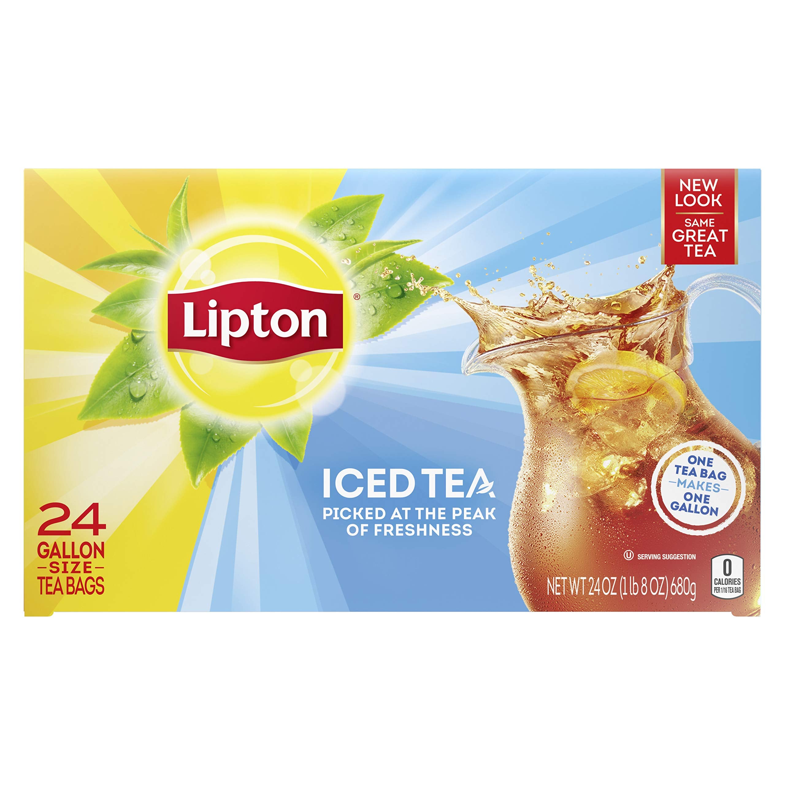 Lipton gallon tea bags used to brew a refreshing iced tea pitcher