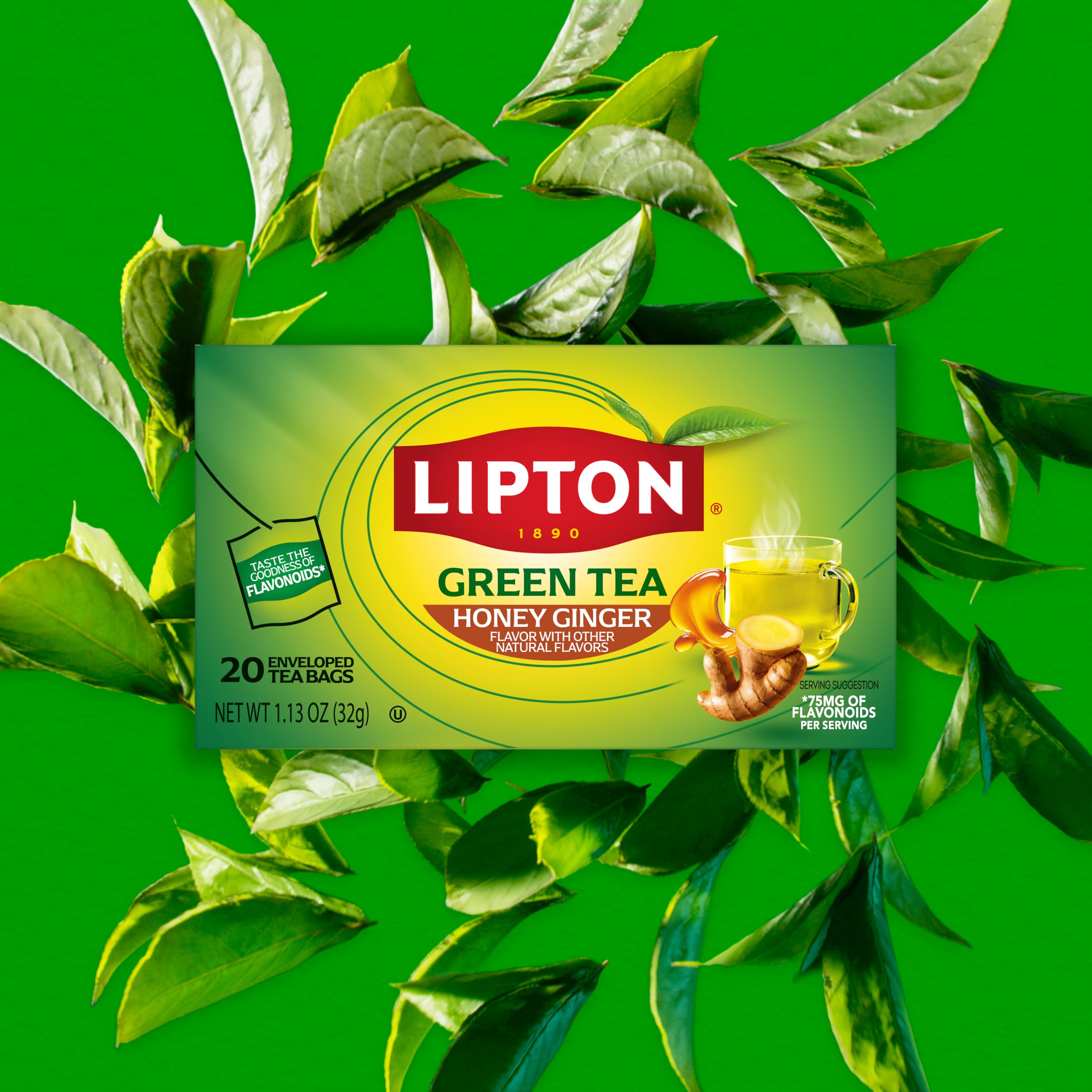 Aromatic steam from Lipton honey ginger tea evokes a zesty, inviting scent.