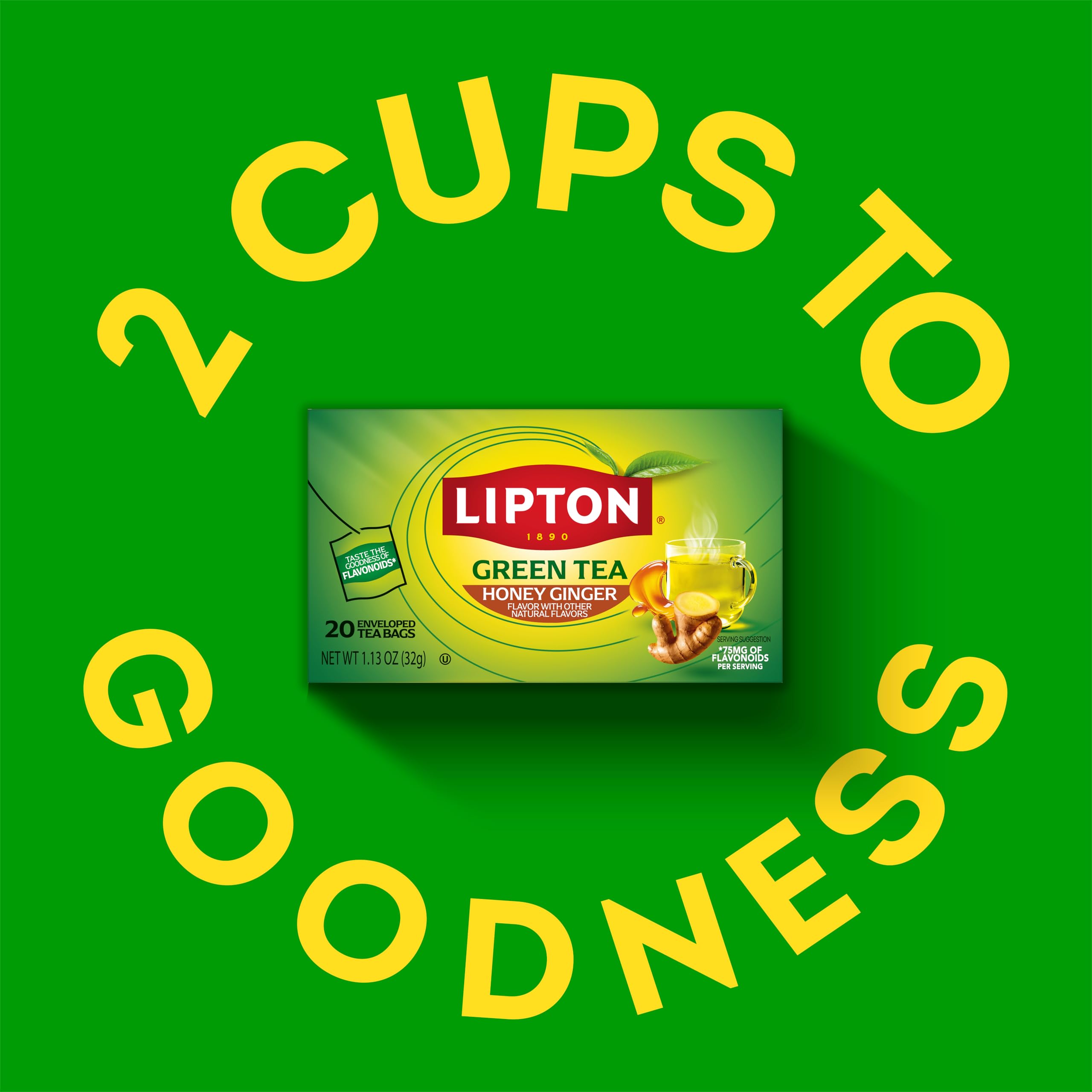 Packaging shows a convenient 20-count box for quick tea moments.