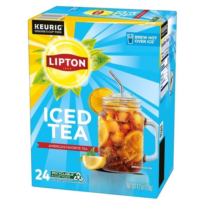 Hot tea brewed over ice using Lipton K-Cups