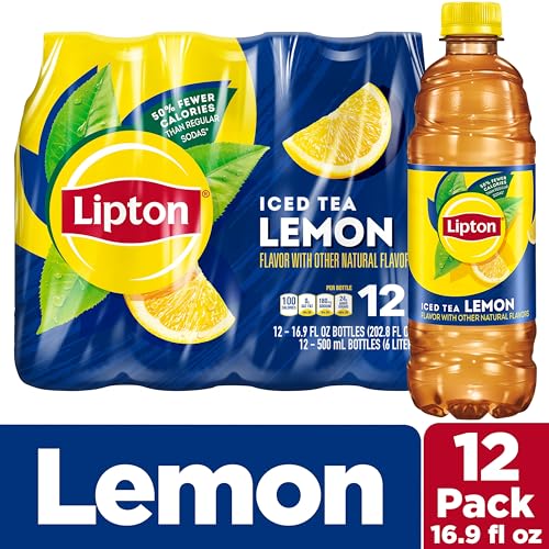 Lipton Iced Tea Lemon poured into glass with bright citrus aroma