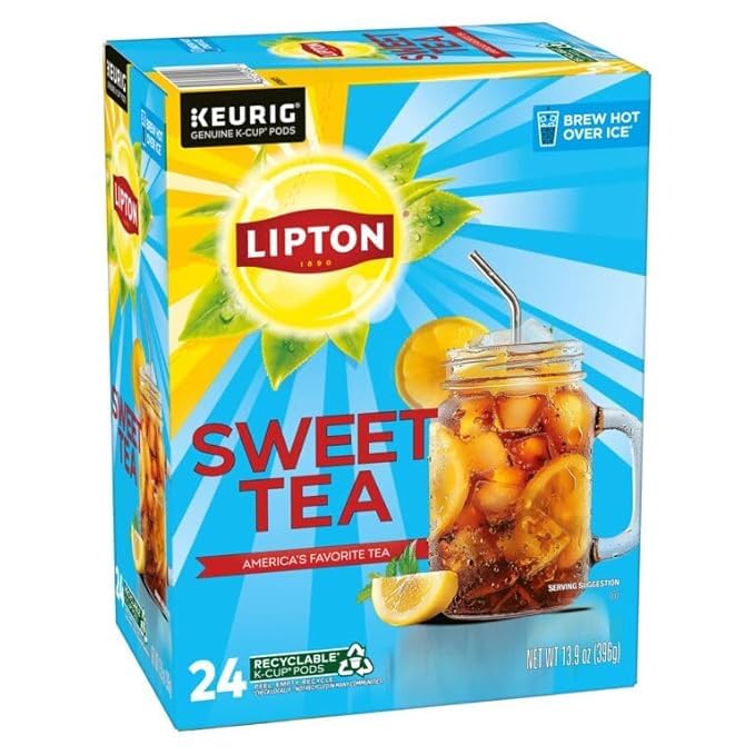 Prepared Lipton iced tea on table for easy refreshment
