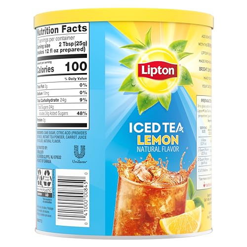 Lipton Lemon Iced Tea Mix yields 10 quarts per pack