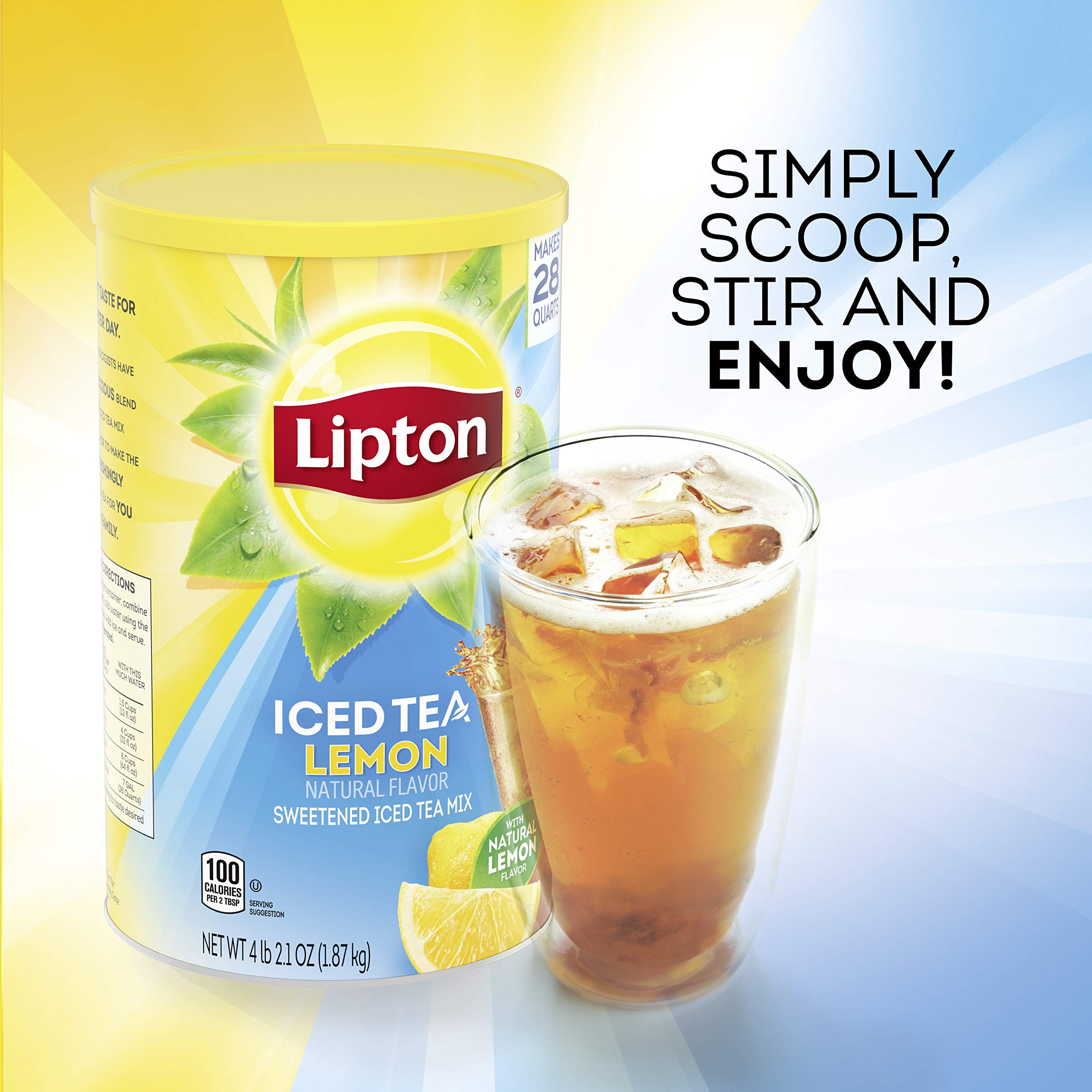 Brewing Lipton Lemon Iced Tea Mix in a cup ready to enjoy.