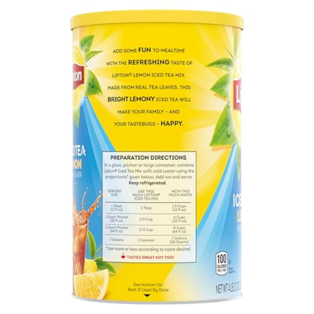Lipton Lemon Iced Tea Mix cups with ice ready for a refreshing serve.