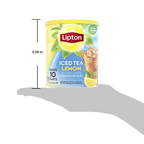 Lipton Lemon Iced Tea Mix glass with ice