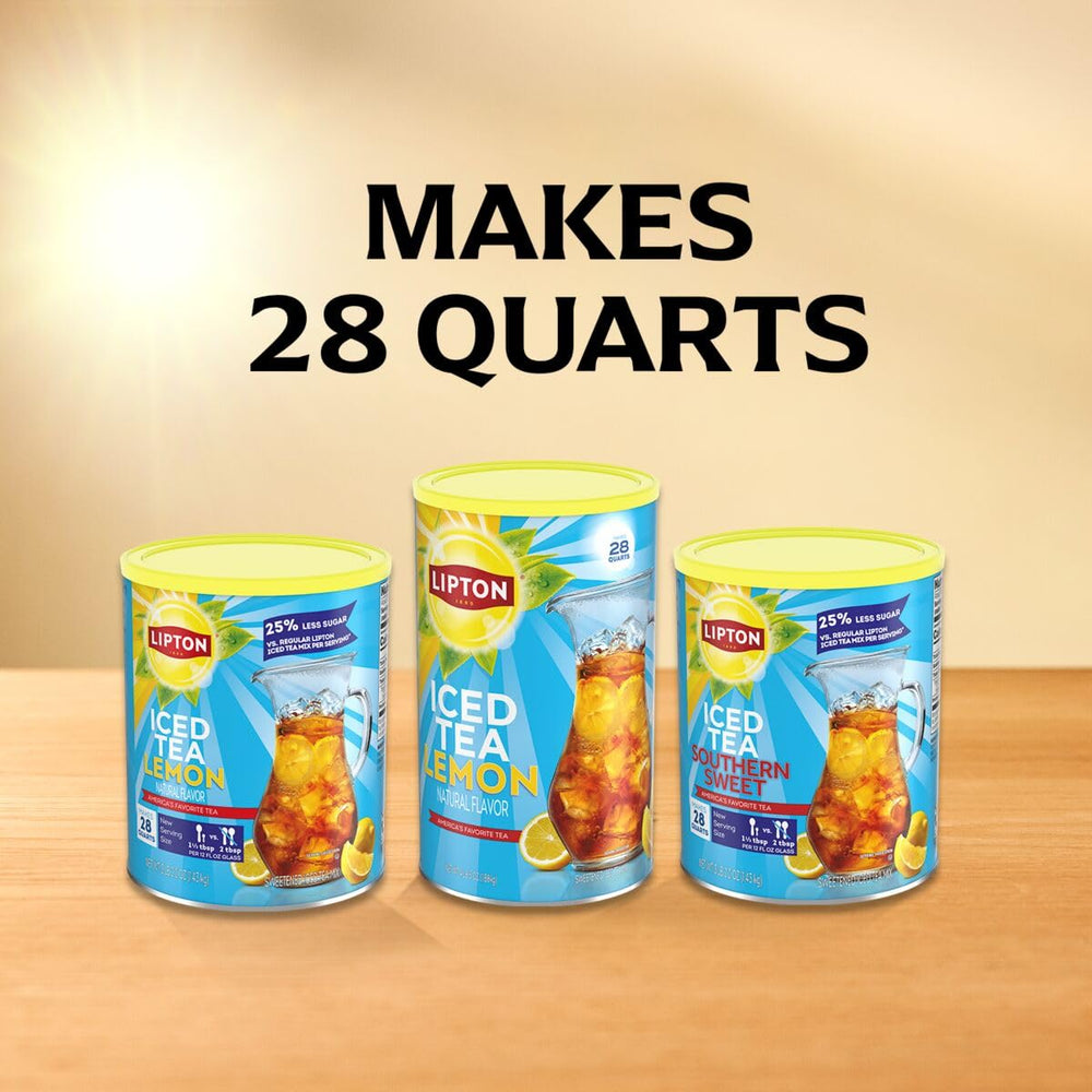 Lipton Lemon Iced Tea Mix two-pack bundle on shelf