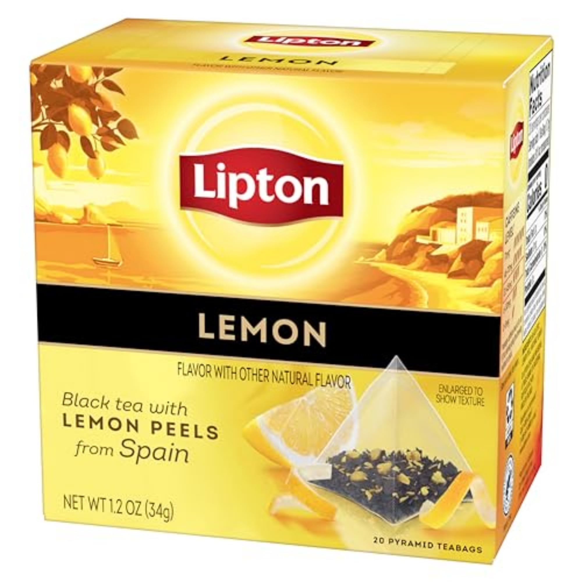 Lipton lemon peel close-up highlighting citrus infusion.