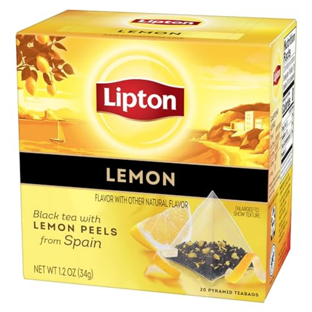 Lipton lemon peel close-up highlighting citrus infusion.