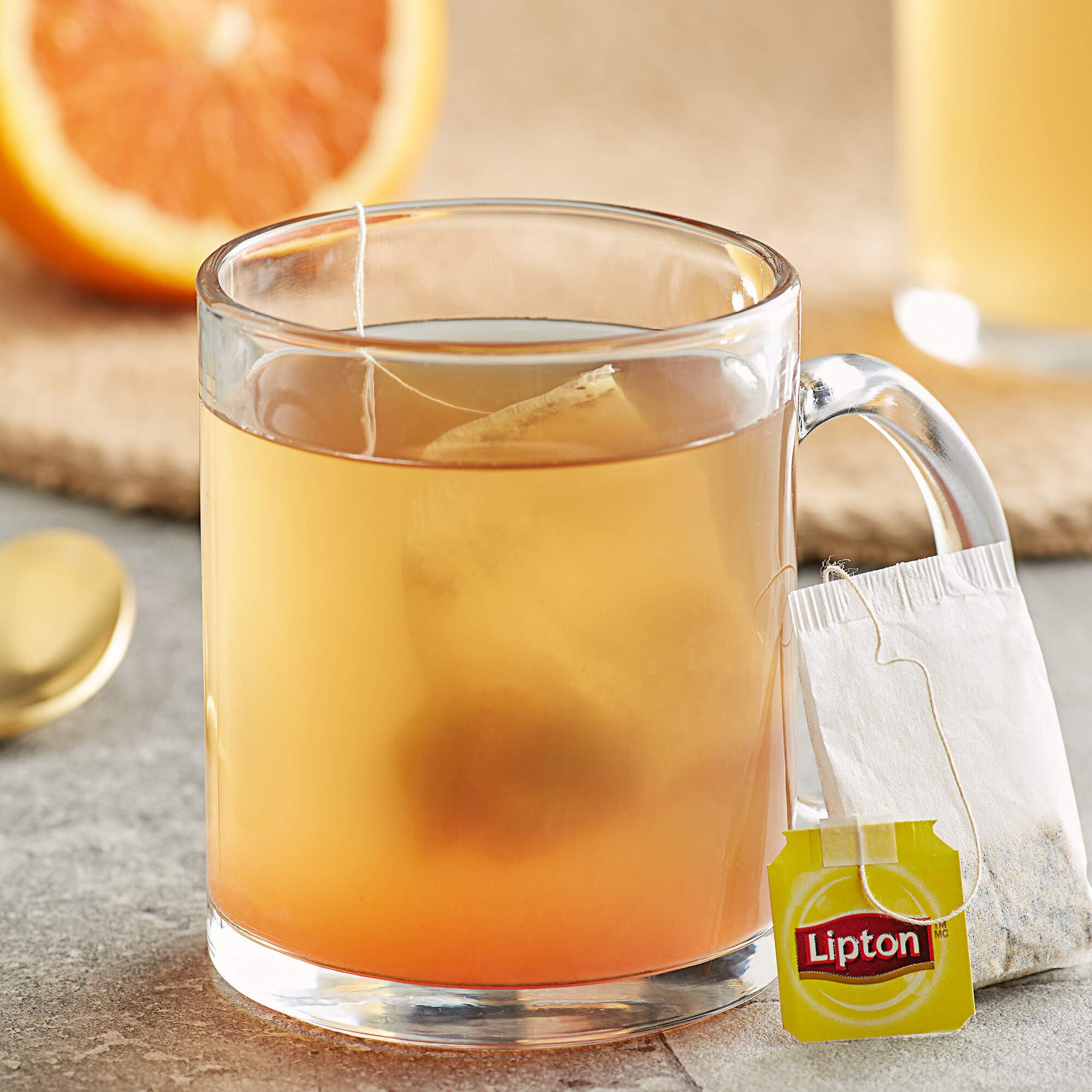 Lipton packaging variations illustrate value across three boxes for home or office.