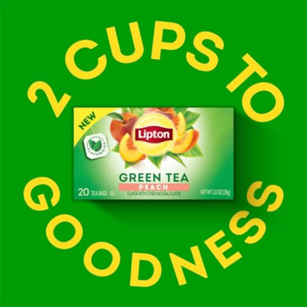 Lipton Peach Green Tea flavor closeup emphasizing juicy peach notes
