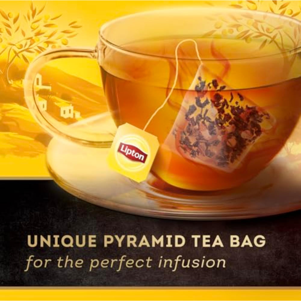 Lipton plant-based pyramid bags offer easy, mess-free steeping.
