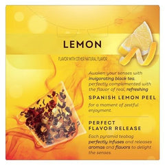 Lipton pyramid tea bag steeping in hot water for rich flavor.