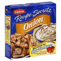 Lipton Recipe Secrets Onion Soup Mix served in a bowl for dips or snacks.