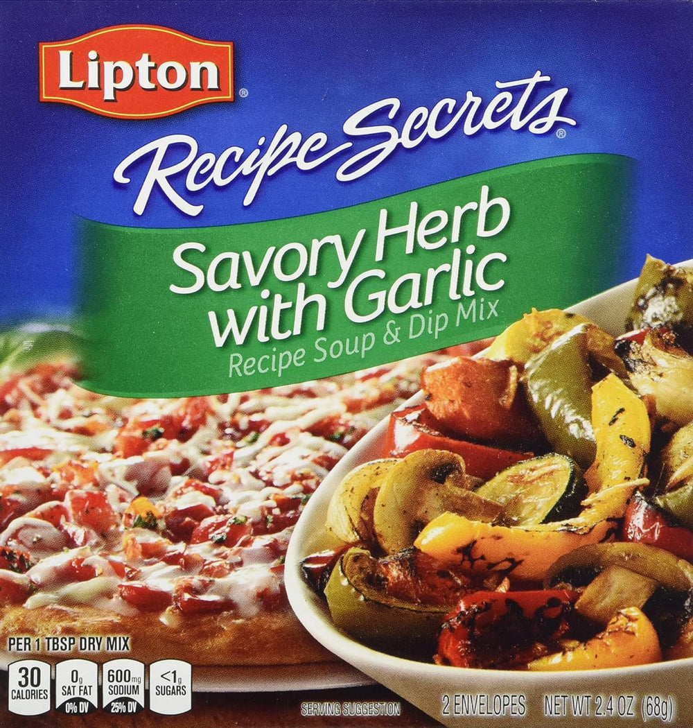 Lipton Recipe Secrets Savory Herb with Garlic box front boosts weeknight flavor