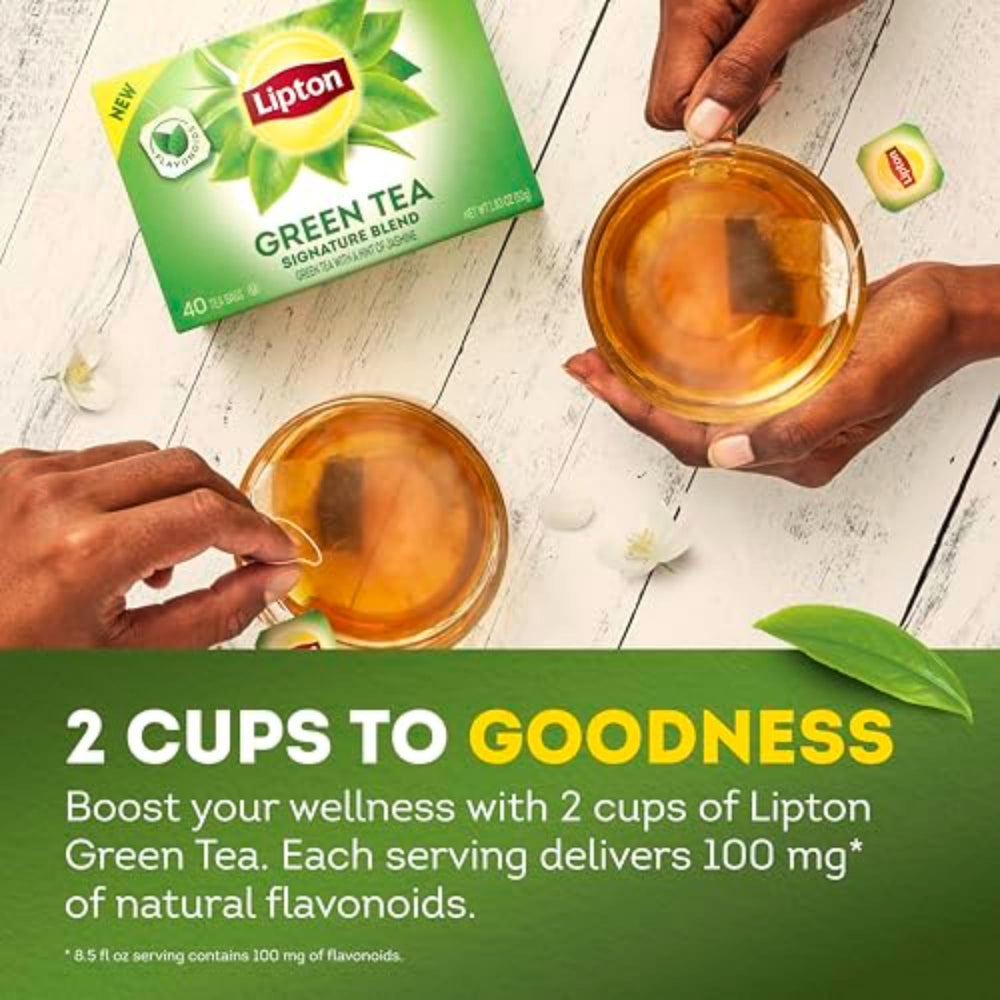 Jasmine aroma highlights delicate fragrance in Lipton Signature Blend Green Tea.