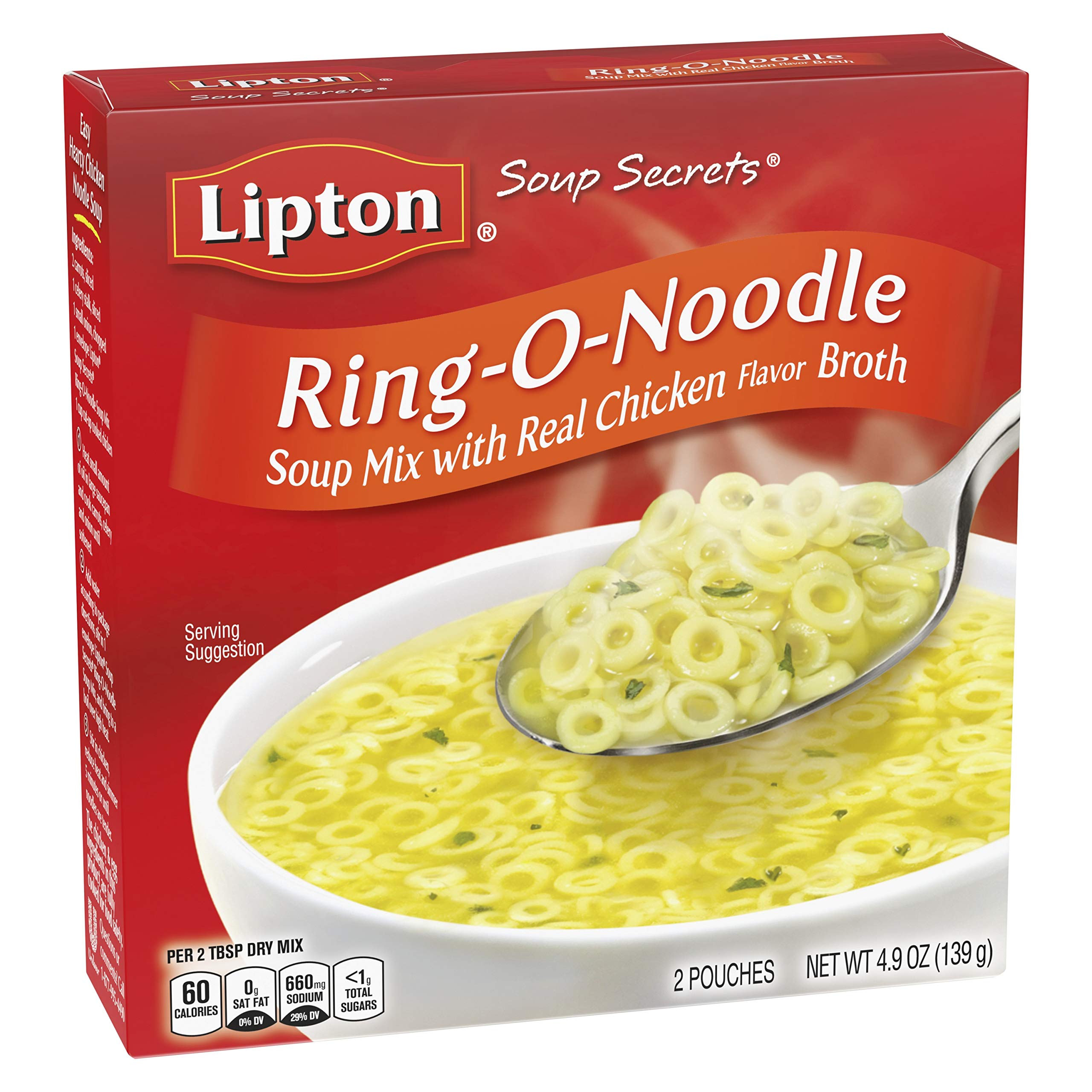 SOUP SECRETS Lipton box packaging showing 6-8 servings