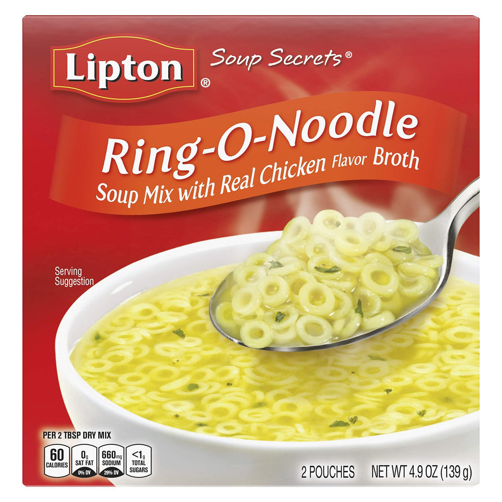 SOUP SECRETS Lipton Ring-O-Noodle bowl ready for a quick family dinner