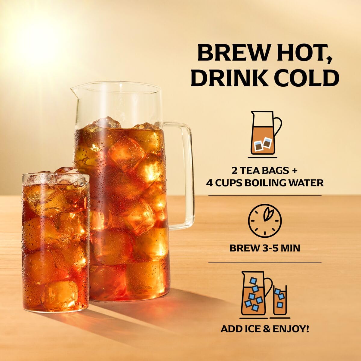 Zero-calorie Lipton Southern Sweet iced tea per serving.