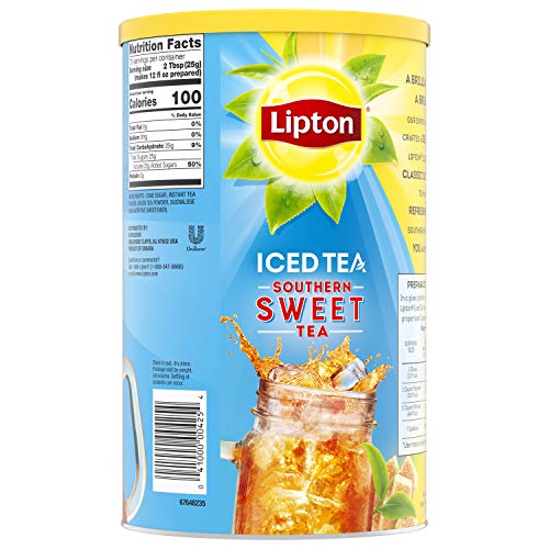 Lipton Southern Sweet Iced Tea Mix packaging, two-canister pack for large gatherings