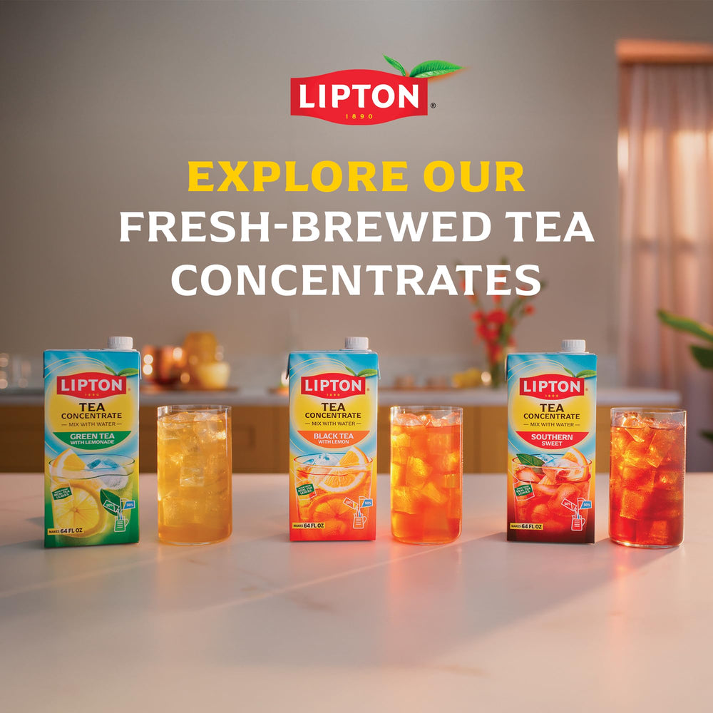 Easy mix instructions beside bottle equal parts tea and water