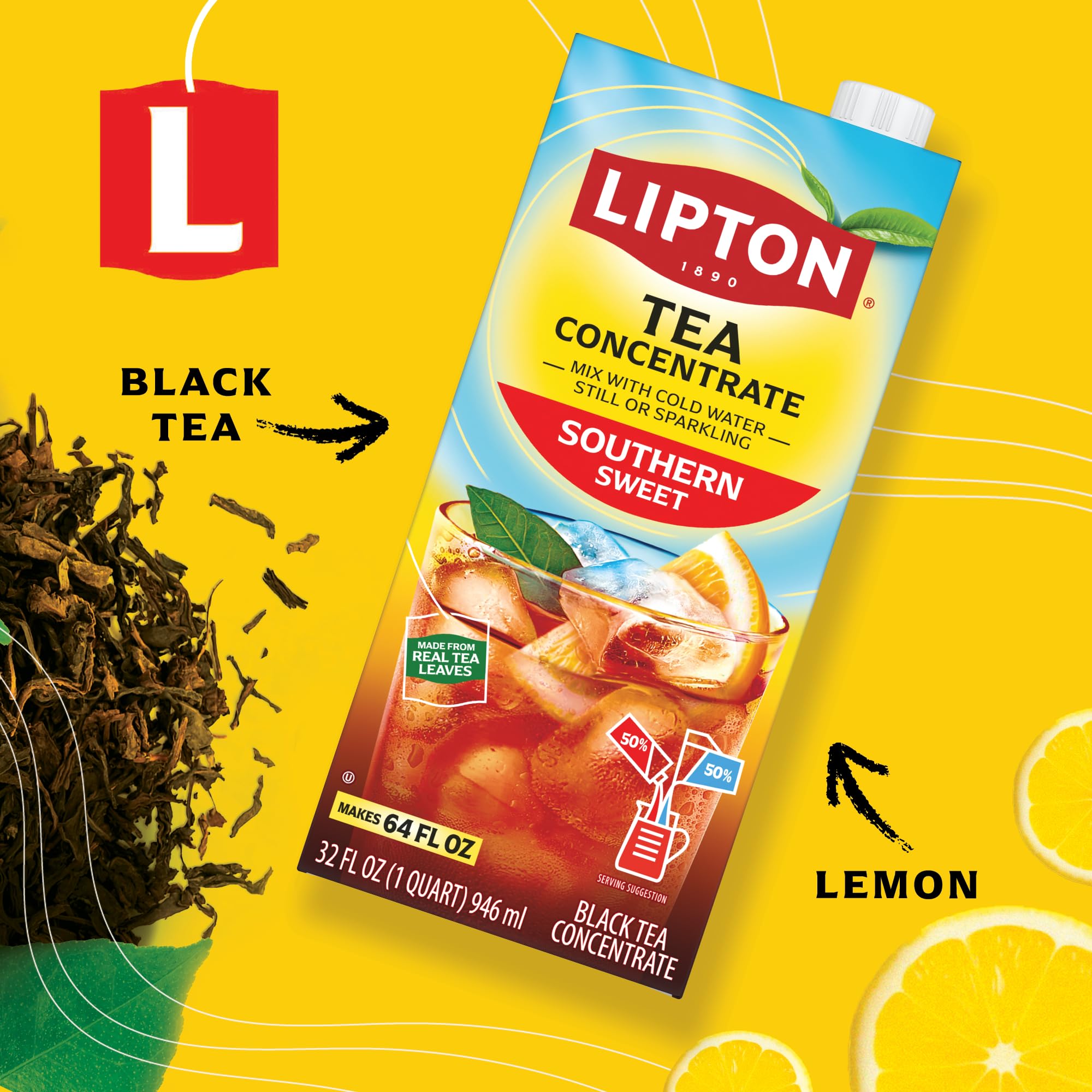 Lipton Southern Sweet Tea Concentrate pitcher ready for meal pairing