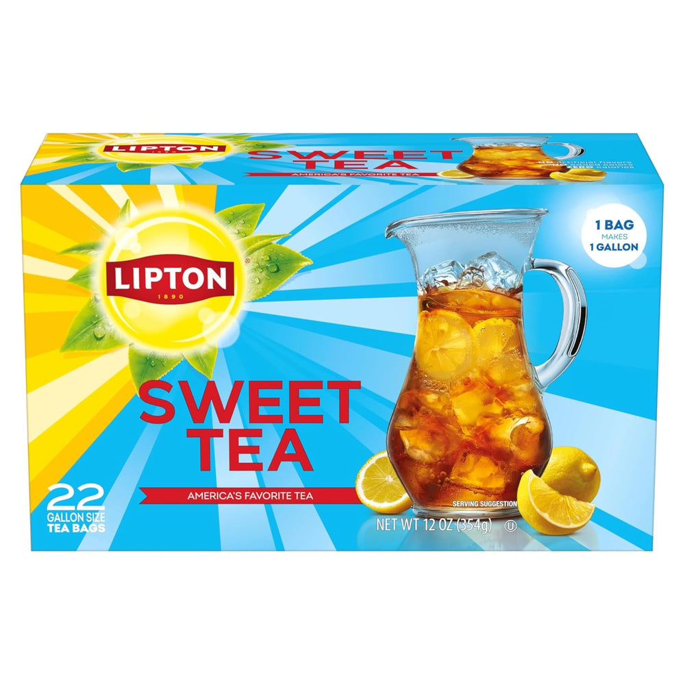 Lipton Southern Sweet Tea pitcher showing amber brew for gatherings