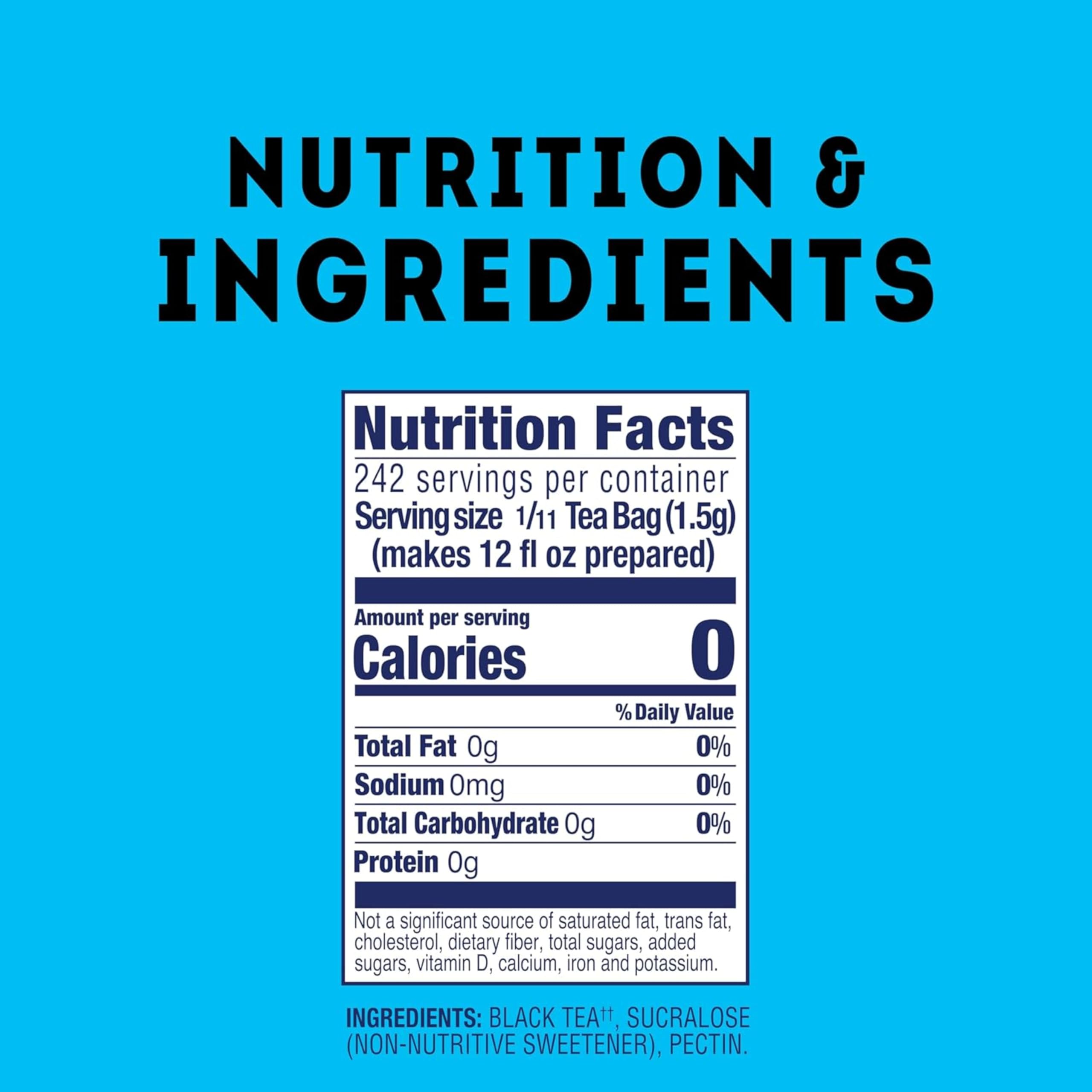 Lipton Southern Sweet Tea label highlights its pre-sweetened convenience