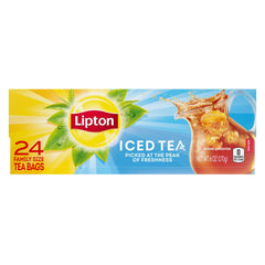 Lipton tea bag steeping in hot water releasing inviting aroma