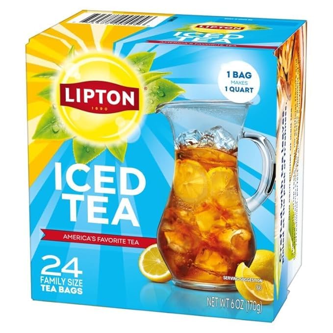 Lipton Unsweetened Iced Tea Bags family-pack display for gatherings.