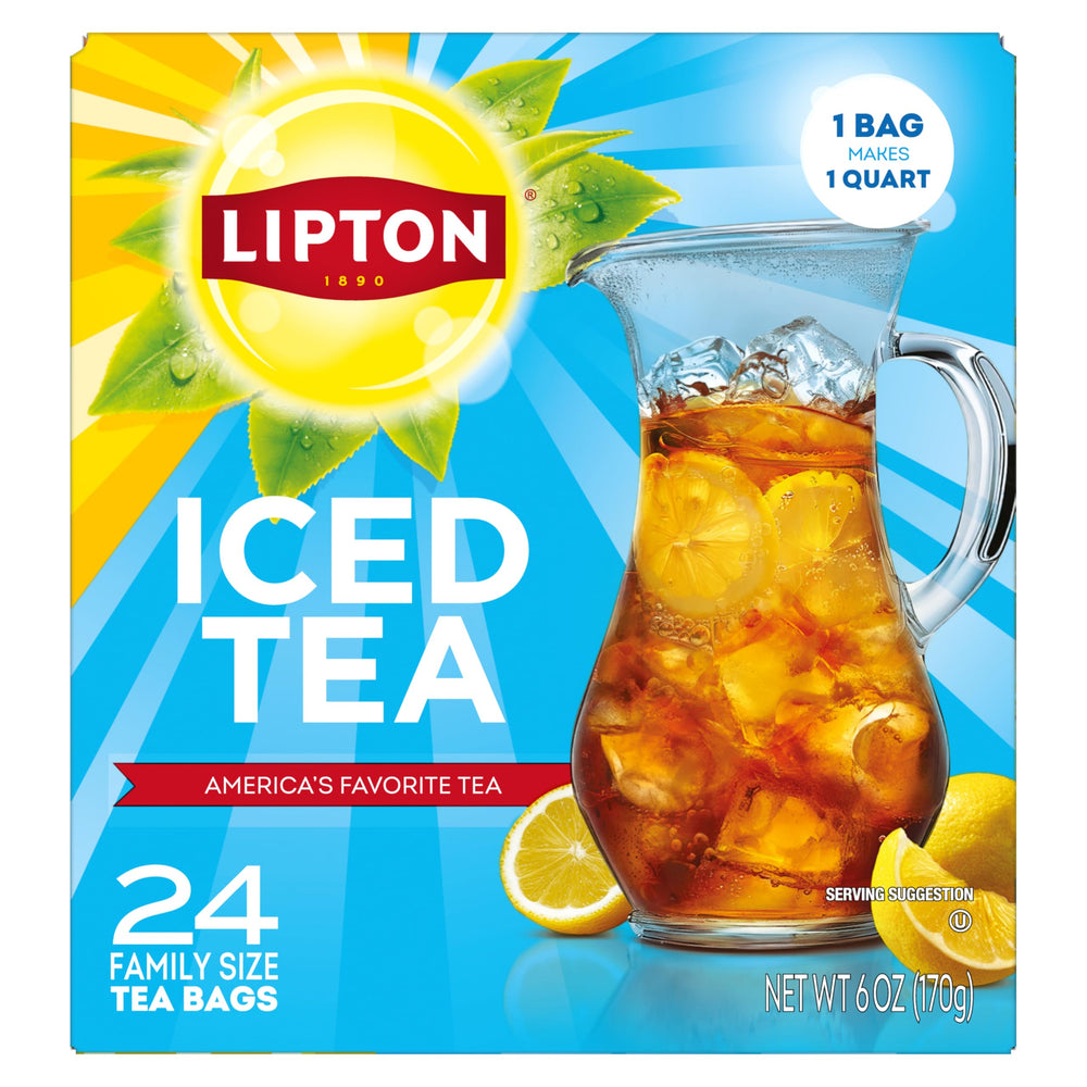 Lipton Unsweetened Iced Tea Bags steeping in a pitcher for a refreshing zero-calorie drink.