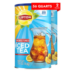 Lipton unsweetened iced tea mix lemon packaging ready for fresh cold brew.
