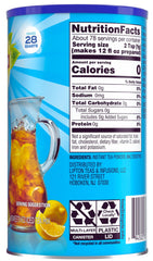 Measuring spoon shows Lipton mix for fast, zero-calorie refreshment