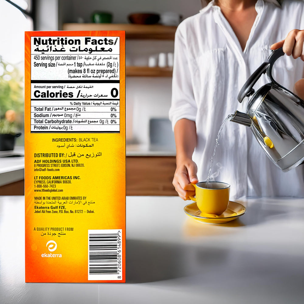 Brewing Lipton Yellow Label tea in a cup with robust aroma.