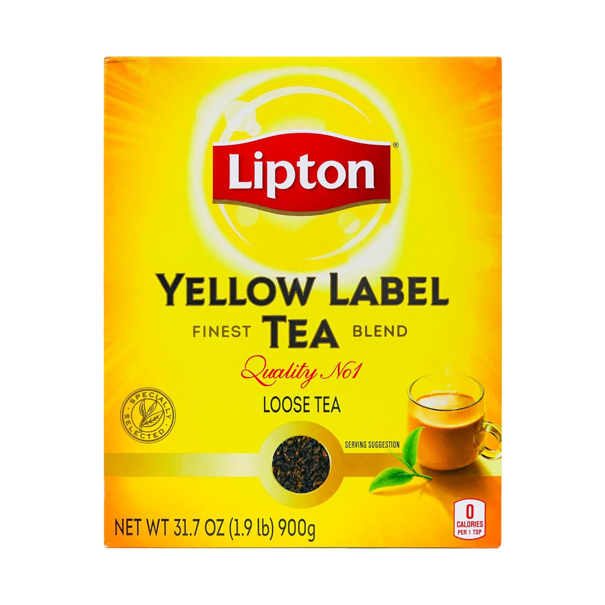 Lipton Yellow Label loose tea leaves for a bold brew.