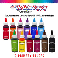 Liqua-Gel color mixing wheel with U.S. Cake Supply for precise shade control.
