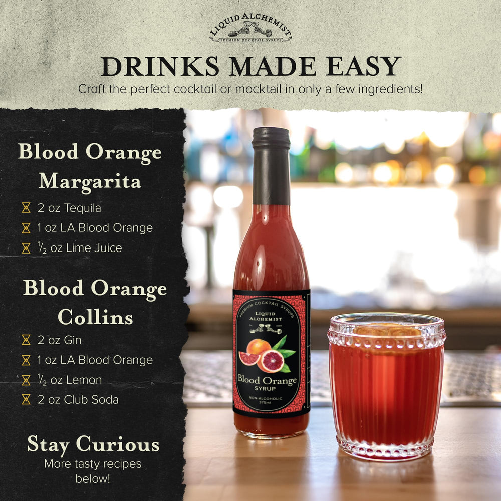 Liquid Alchemist Blood Orange Syrup adds a citrus twist to lemonade.
