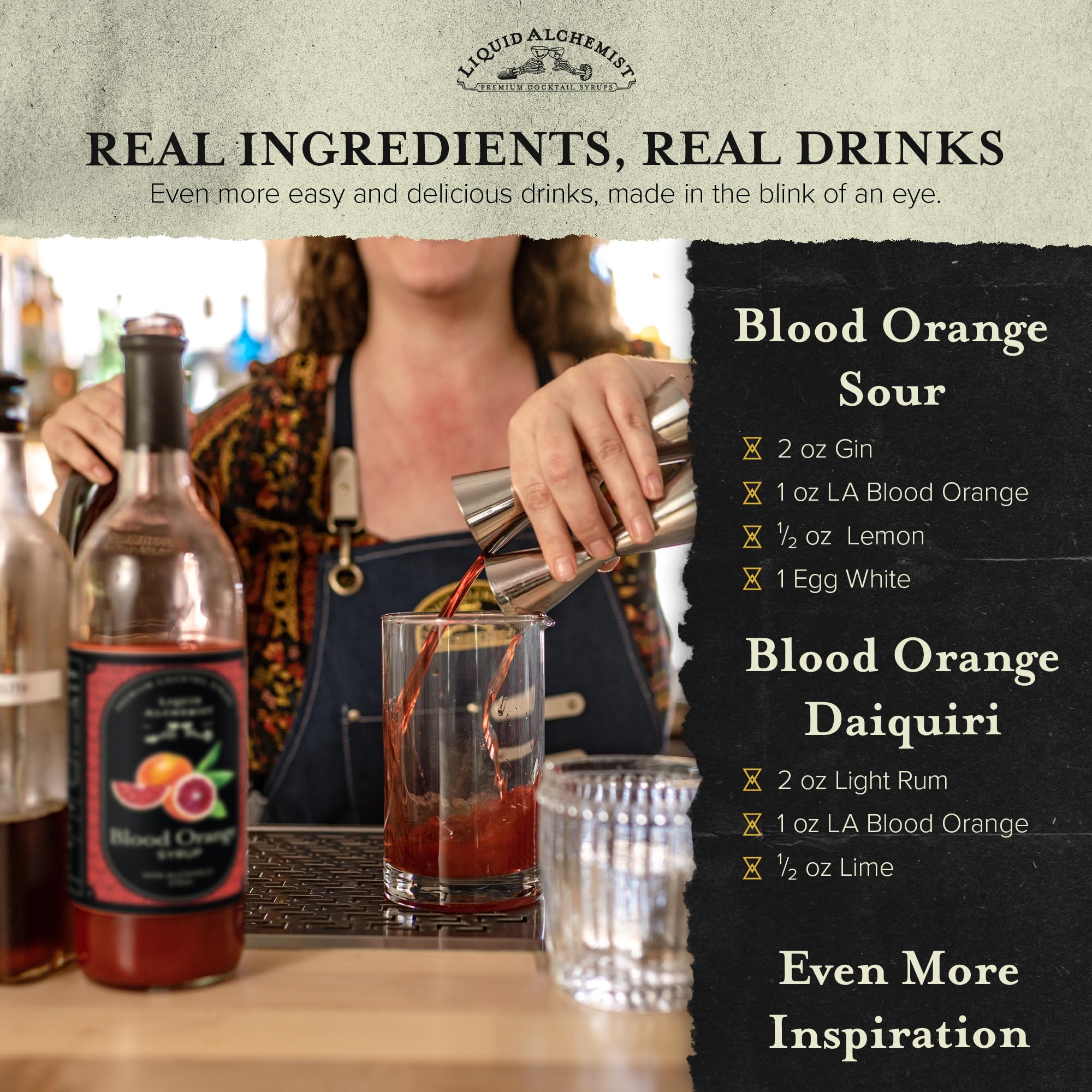 Liquid Alchemist Blood Orange Syrup inspires fresh mocktail creations.
