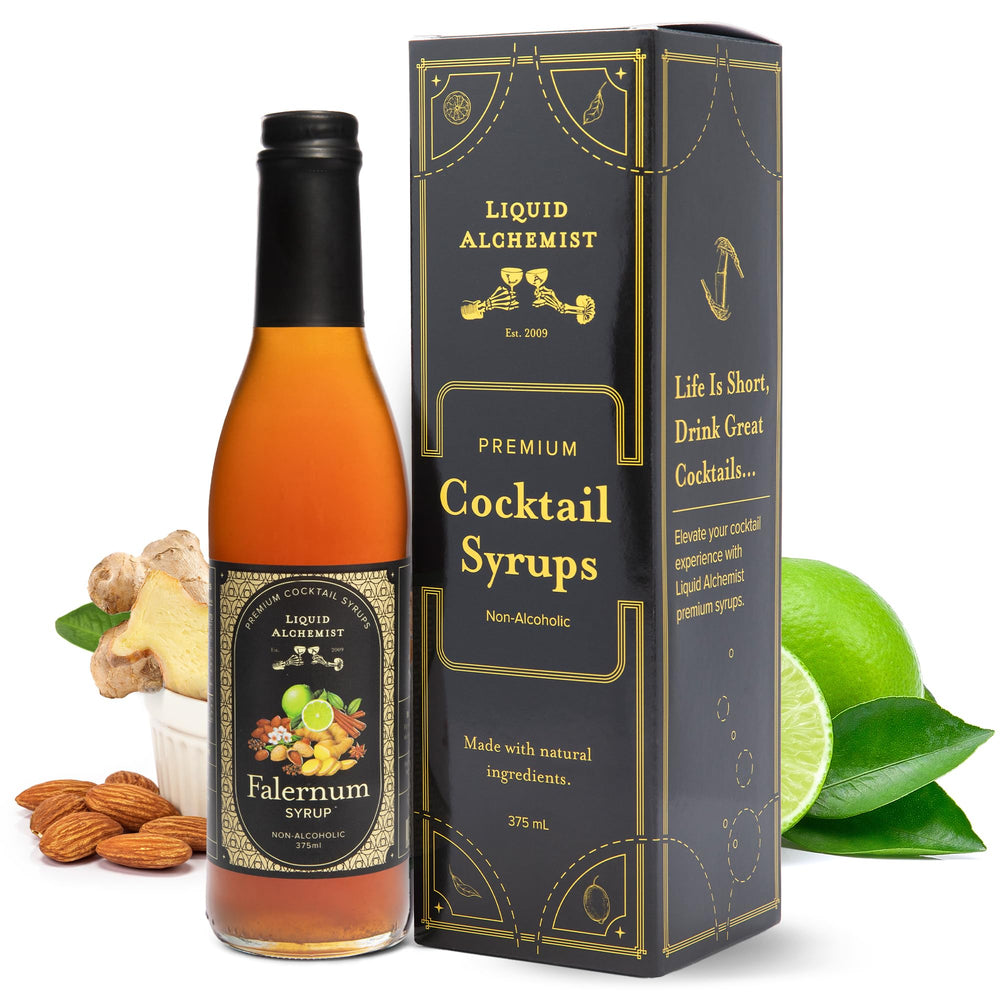 Liquid Alchemist Falernum Syrup bottle for tropical cocktails