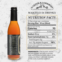 Ingredient close-up shows spices and citrus in Liquid Alchemist Falernum Syrup