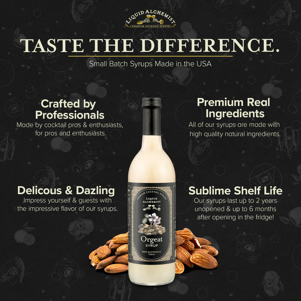 Liquid Alchemist orgeat used in mocktails for a nuanced almond note