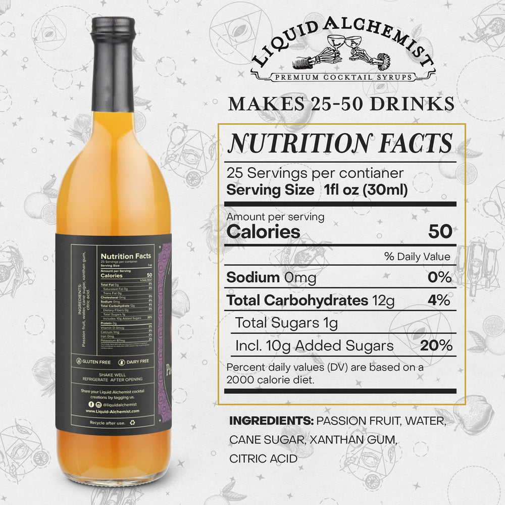 Pour Liquid Alchemist Passion Fruit Syrup to craft tropical drinks.