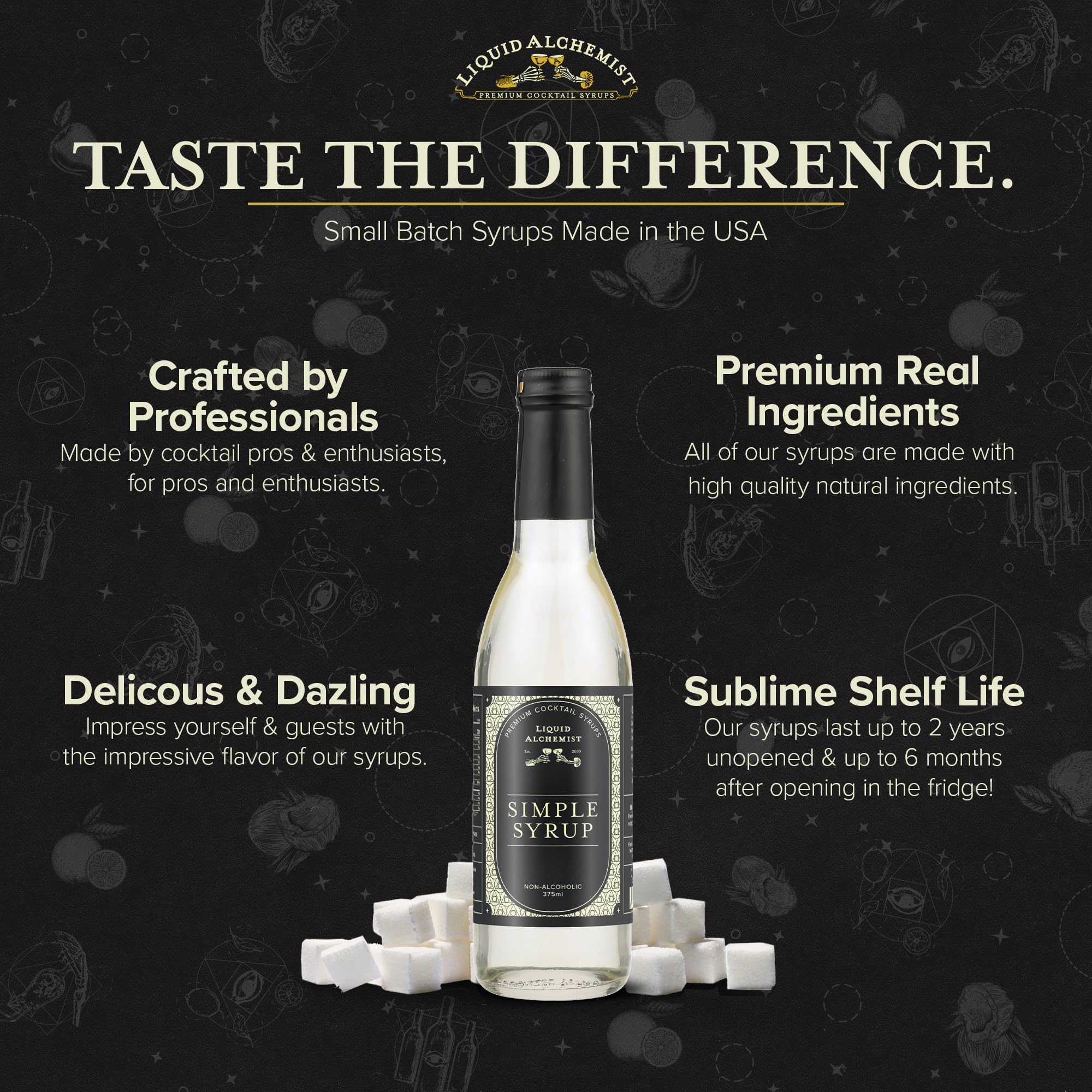 Liquid Alchemist syrup added to coffee for subtle sweetness