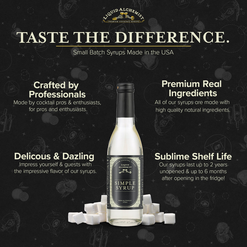 Liquid Alchemist syrup added to coffee for subtle sweetness