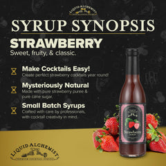 Liquid Alchemist strawberry syrup ingredients with real fruit and organic cane sugar